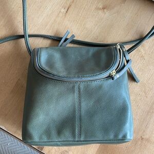 Beautiful artisan olive colored leather purse